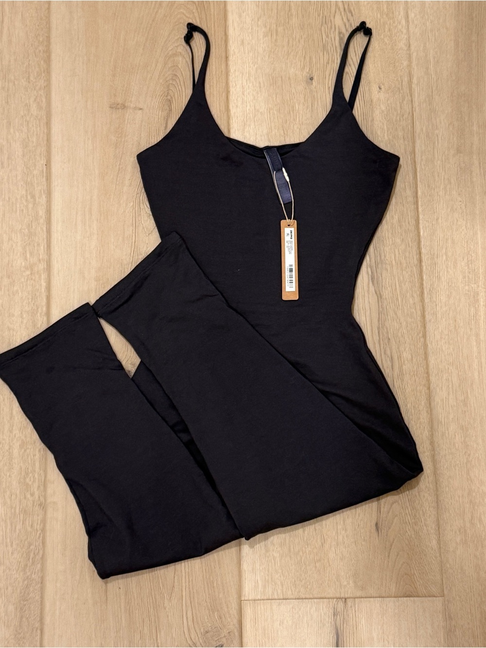 SKIMS Black Spaghetti-Strap Jumpsuit